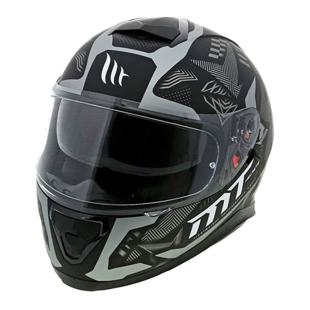 MT Helmets MT Thunder 3 Fractal Matt Black & Gun Metal Silver